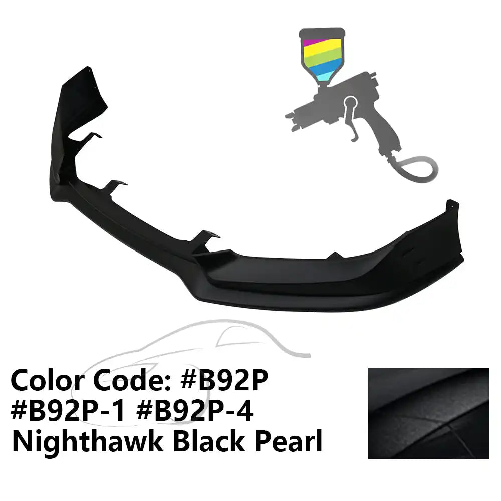 2016-2018 Honda Civic Mugen Style Front Bumper Lip PP Painted #B92P, B92P-1, B92P-4 Nighthawk Black Pearl
