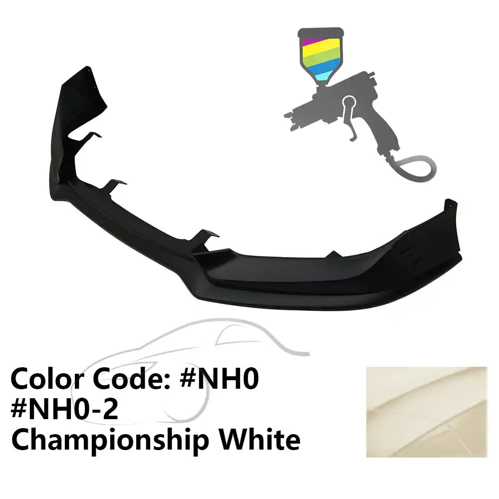 2016-2018 Honda Civic Mugen Style Front Bumper Lip PP Painted #NH0, NH0-2 Championship White