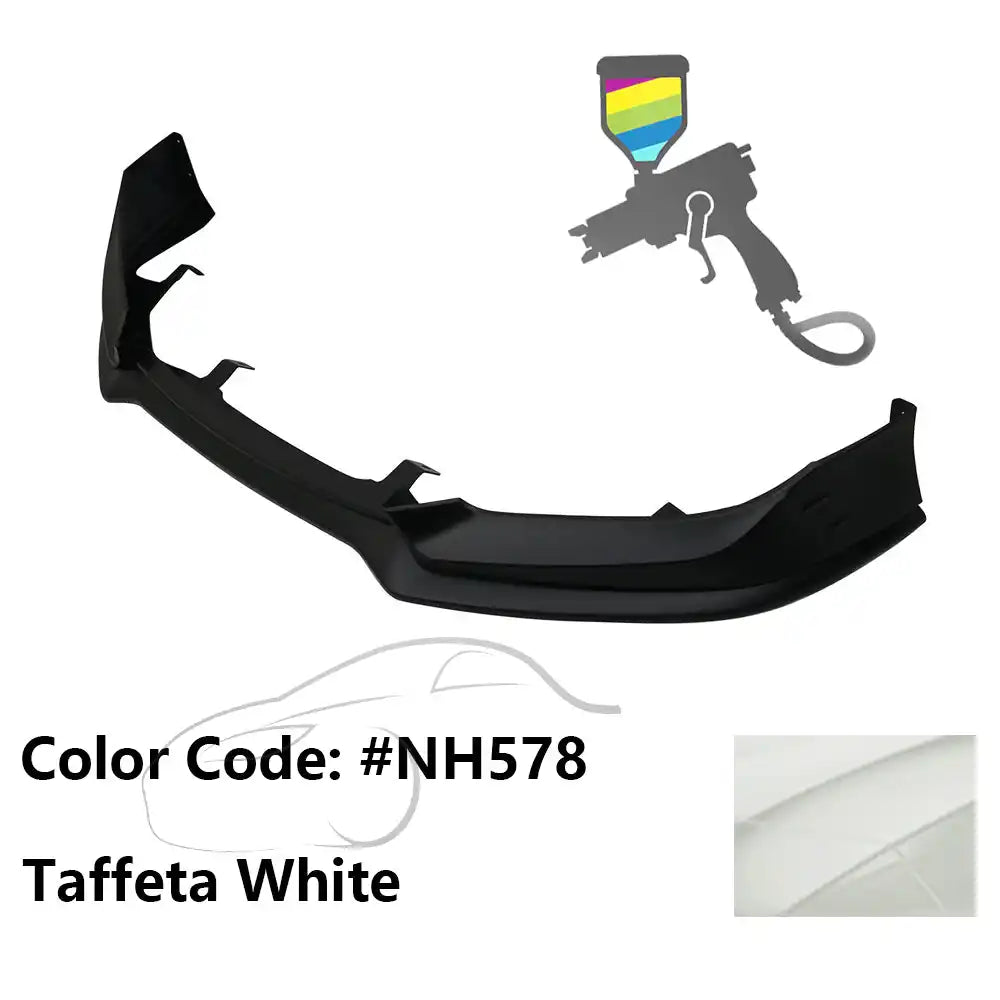 2016-2018 Honda Civic Mugen Style Front Bumper Lip PP Painted #NH578 Taffeta White