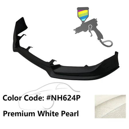 2016-2018 Honda Civic Mugen Style Front Bumper Lip PP Painted #NH624P Premium White Pearl