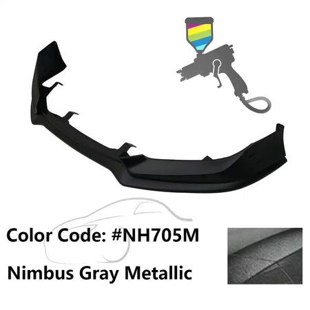 2016-2018 Honda Civic Mugen Style Front Bumper Lip PP Painted #NH705M Nimbus Gray Metallic
