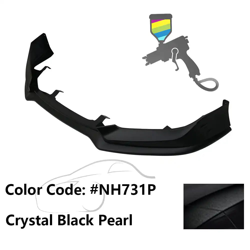 2016-2018 Honda Civic Mugen Style Front Bumper Lip PP Painted #NH731P Crystal Black Pearl