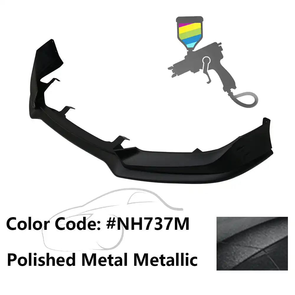 2016-2018 Honda Civic Mugen Style Front Bumper Lip PP Painted #NH737M Polished Metal Metallic
