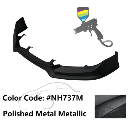 2016-2018 Honda Civic Mugen Style Front Bumper Lip PP Painted #NH737M Polished Metal Metallic