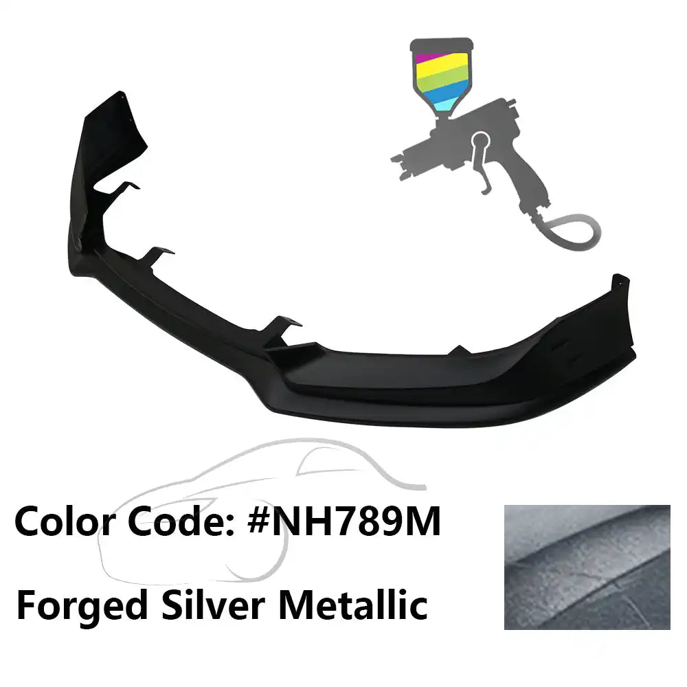 2016-2018 Honda Civic Mugen Style Front Bumper Lip PP Painted #NH789M Forged Silver Metallic