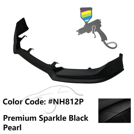 2016-2018 Honda Civic Mugen Style Front Bumper Lip PP Painted #NH812P Premium Sparkle Black Pearl