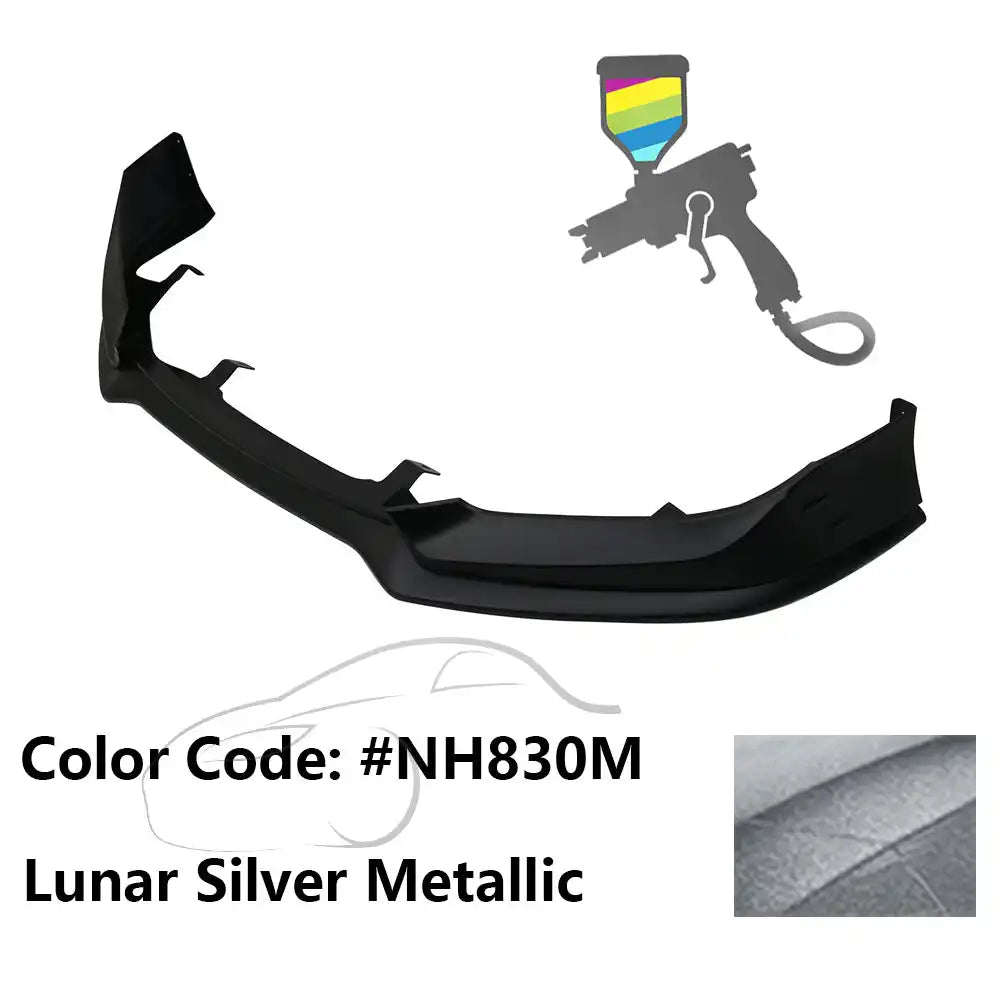 2016-2018 Honda Civic Mugen Style Front Bumper Lip PP Painted #NH830M Lunar Silver Metallic