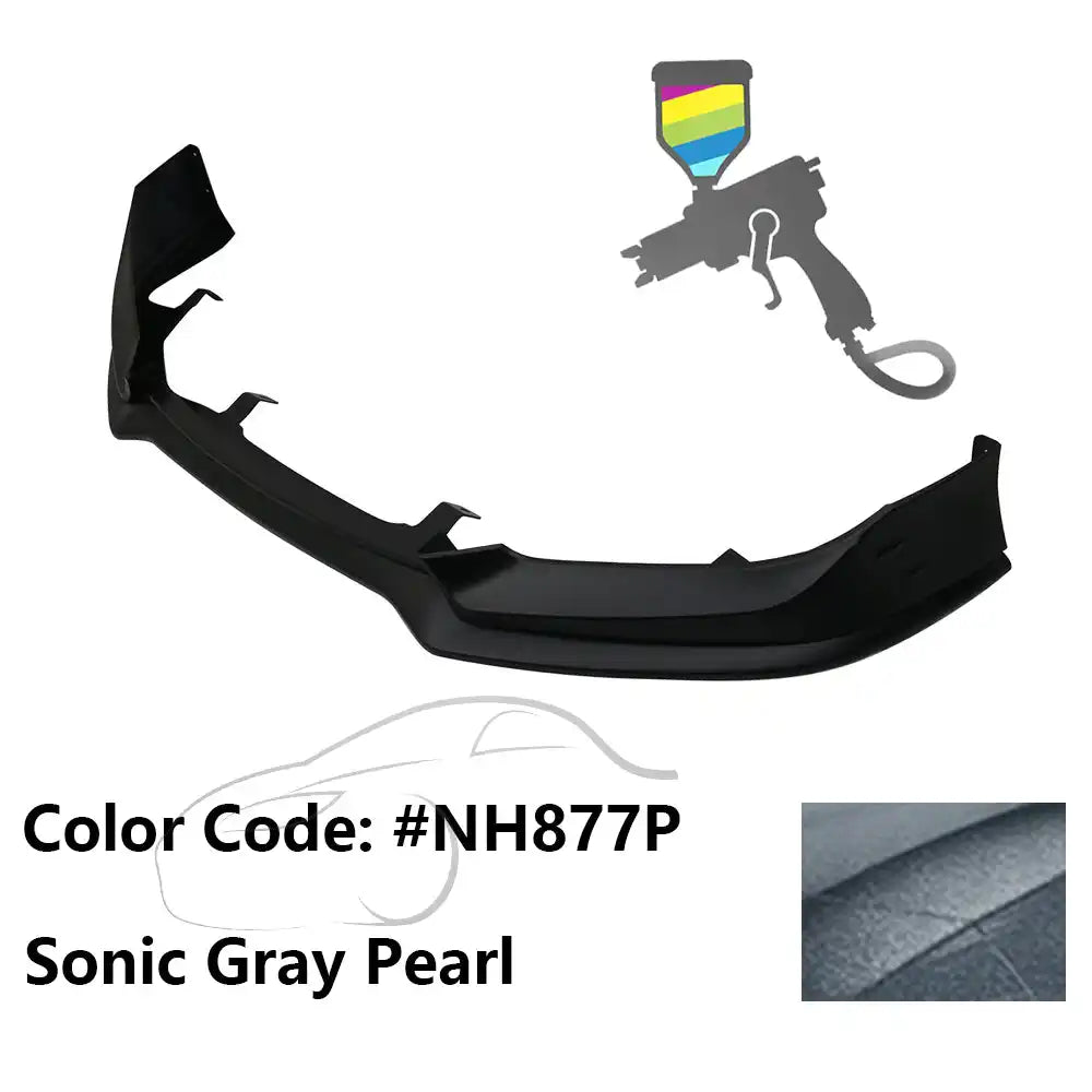 2016-2018 Honda Civic Mugen Style Front Bumper Lip PP Painted #NH877P Sonic Gray Pearl