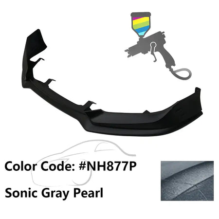 2016-2018 Honda Civic Mugen Style Front Bumper Lip PP Painted #NH877P Sonic Gray Pearl