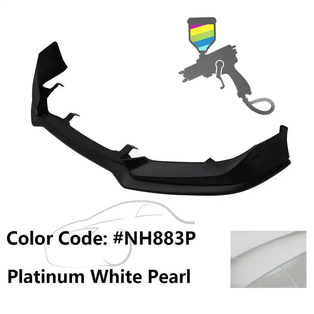 2016-2018 Honda Civic Mugen Style Front Bumper Lip PP Painted #NH883P Platinum White Pearl