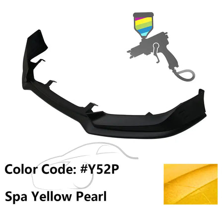 2016-2018 Honda Civic Mugen Style Front Bumper Lip PP Painted #Y52P Spa Yellow Pearl