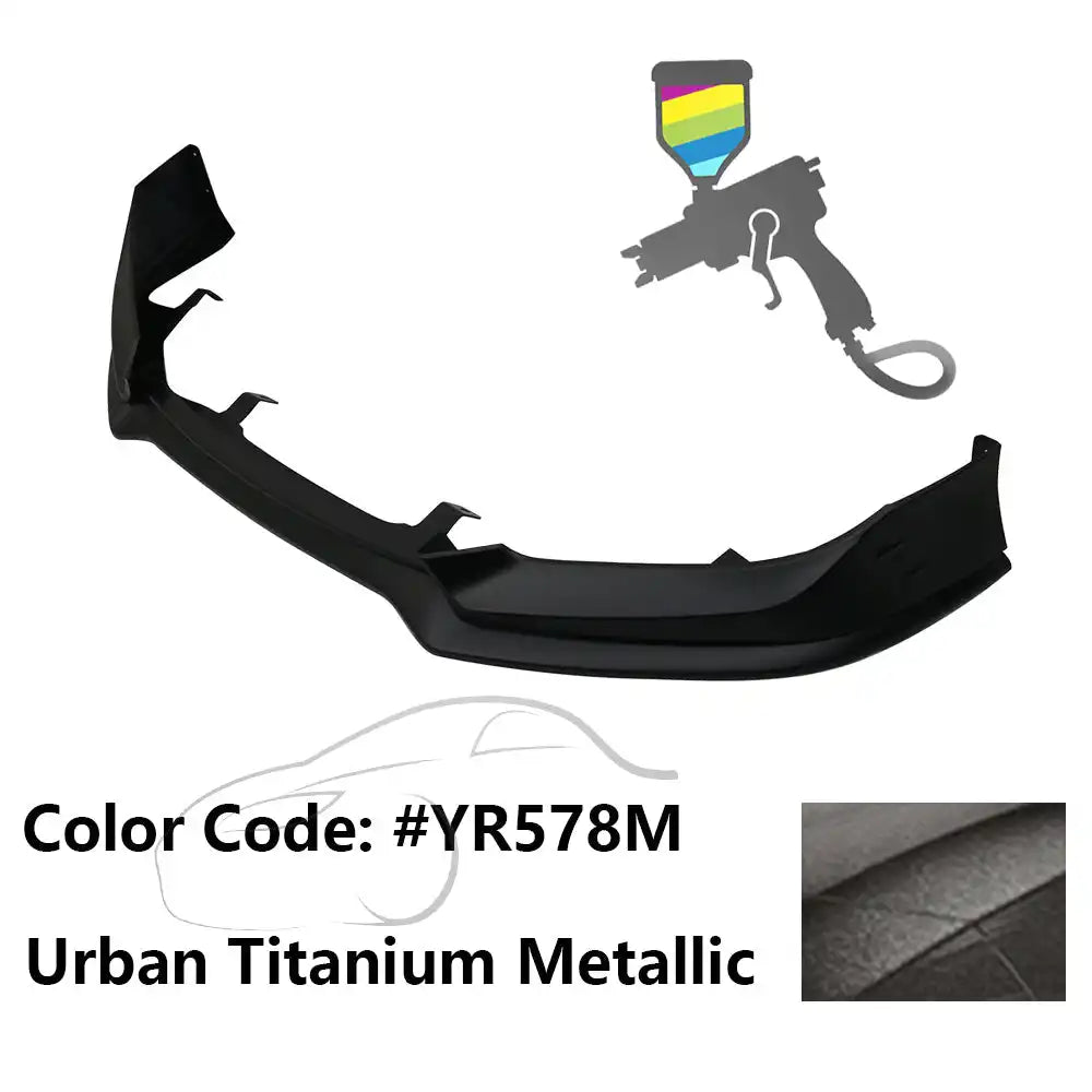 2016-2018 Honda Civic Mugen Style Front Bumper Lip PP Painted #YR578M Urban Titanium Metallic