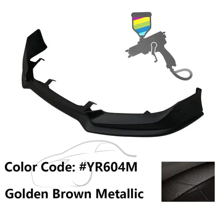 2016-2018 Honda Civic Mugen Style Front Bumper Lip PP Painted #YR604M Golden Brown Metallic