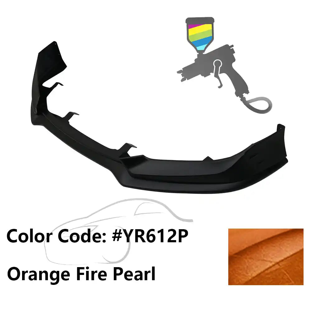 2016-2018 Honda Civic Mugen Style Front Bumper Lip PP Painted #YR612P Orange Fire Pearl