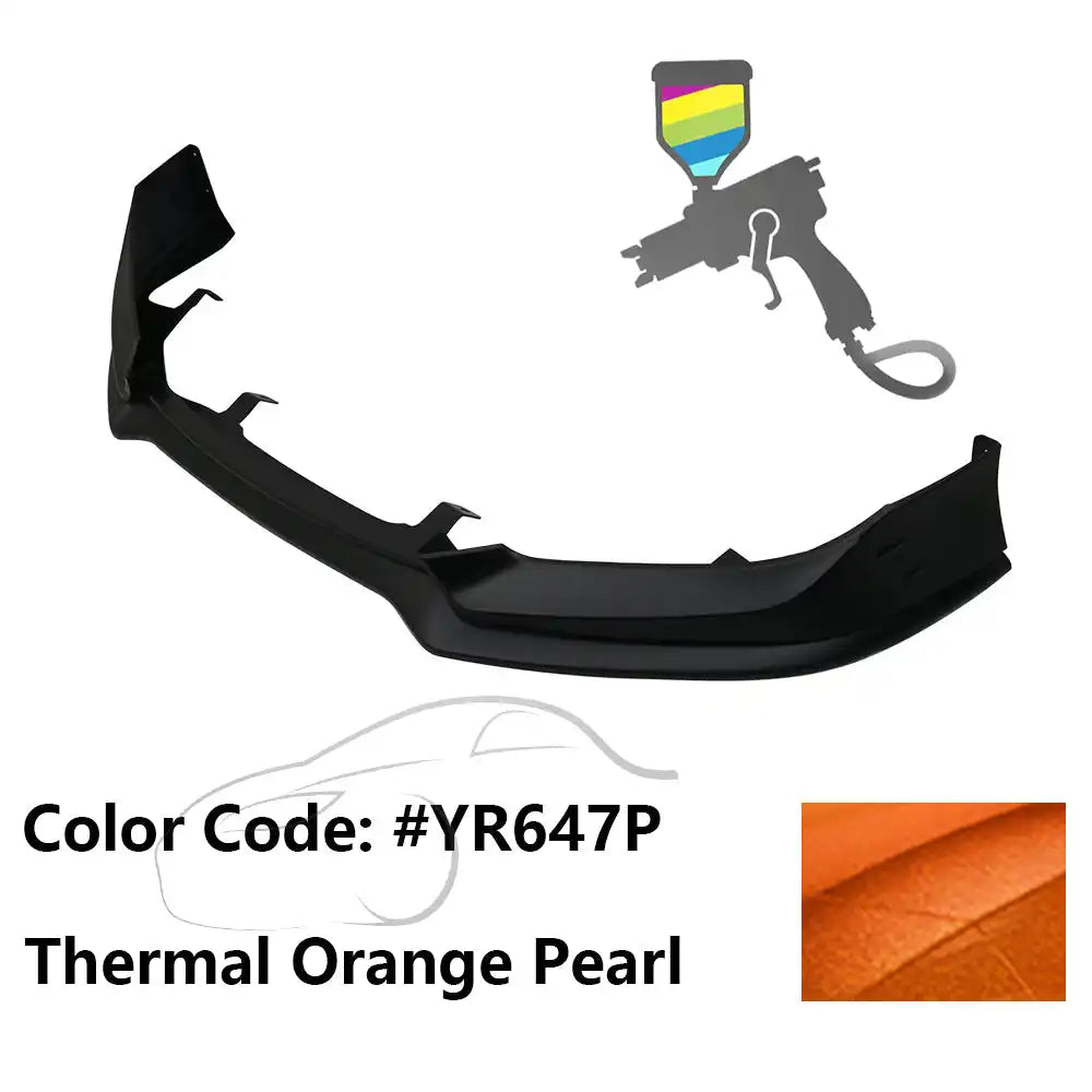 2016-2018 Honda Civic Mugen Style Front Bumper Lip PP Painted #YR647P Thermal Orange Pearl