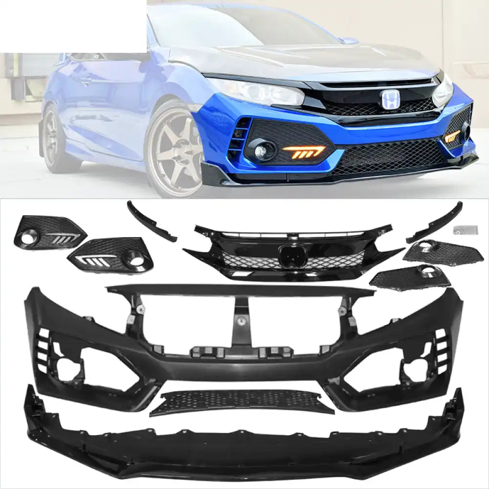2016-2018 Honda Civic Type-R Front Bumper & Lip Gloss & DRL Light