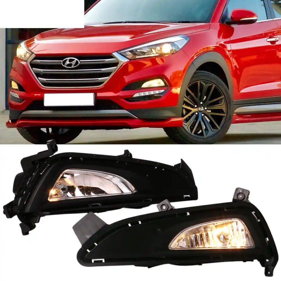2016-2018 Hyundai Tucson Foglights Kit Black Housing Clear Lens
