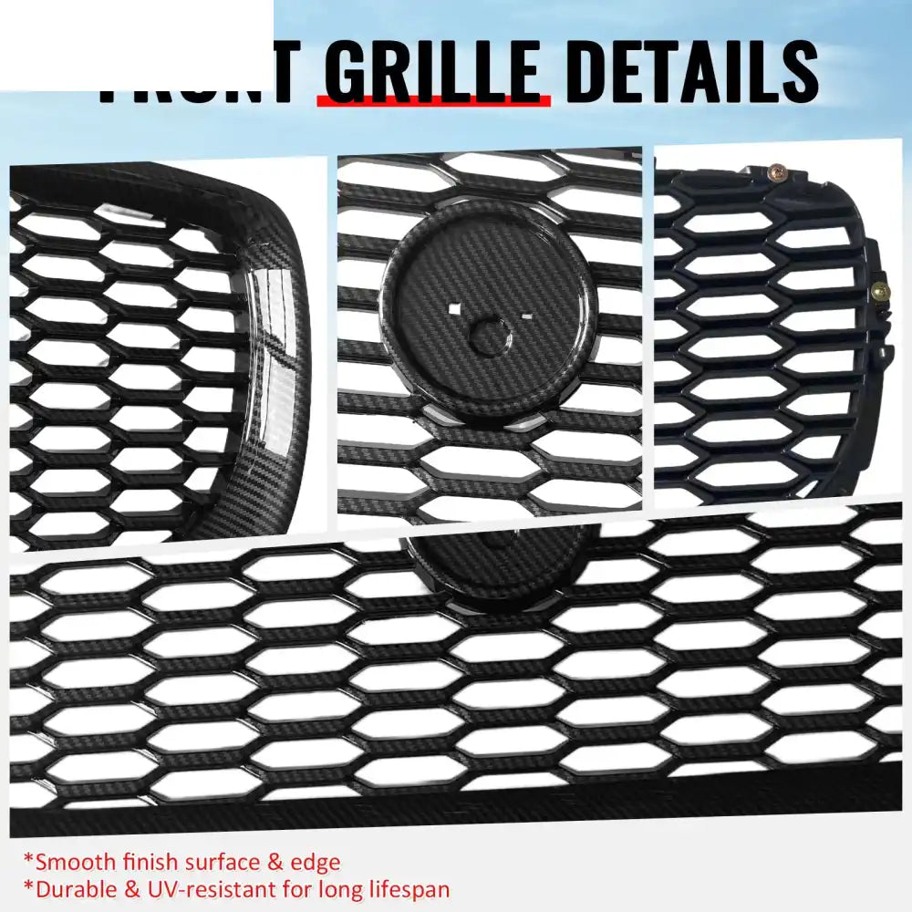 2016-2019 Jaguar XE 2020 Style Front Bumper Upper Grille Replacement Carbon Fiber Print ABS Carbon Fiber Print
