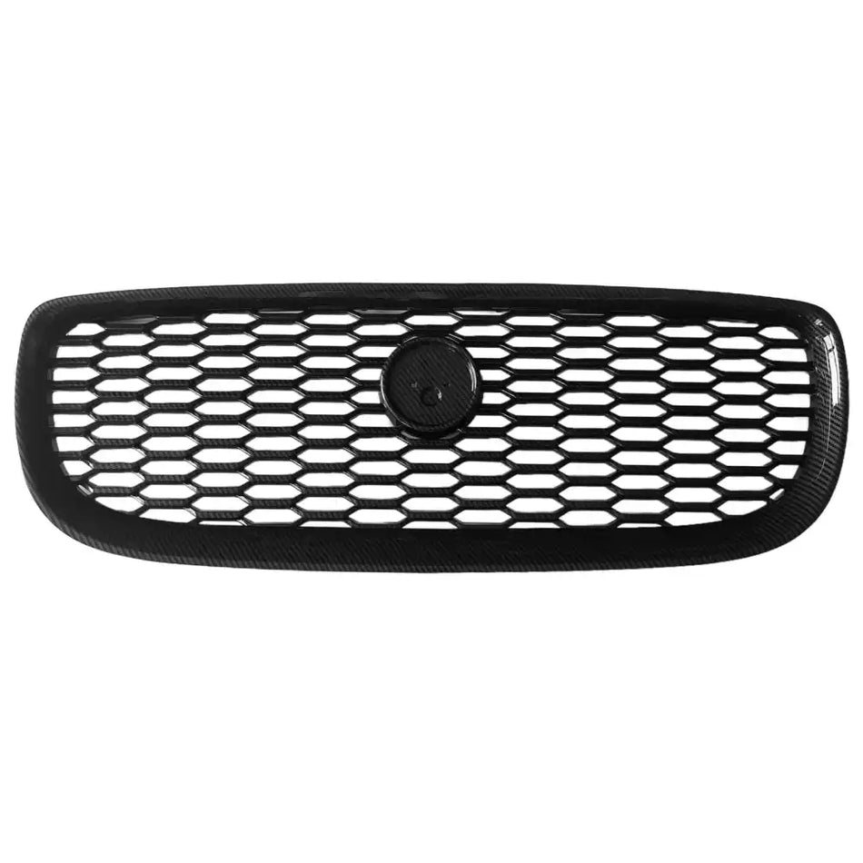 2016-2019 Jaguar XE 2020 Style Front Bumper Upper Grille Replacement Carbon Fiber Print ABS Carbon Fiber Print