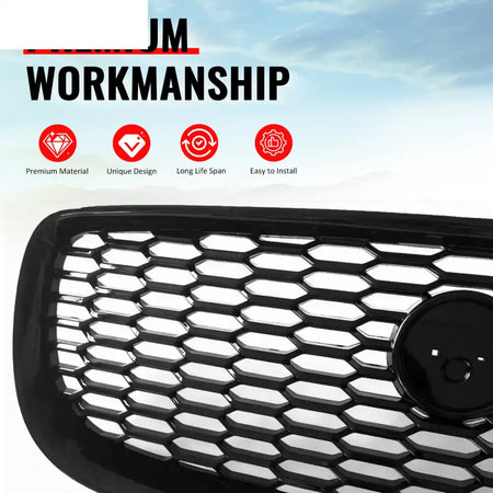 2016-2019 Jaguar XE 2020 Style Front Bumper Upper Grille Replacement Gloss Black ABS Gloss Black