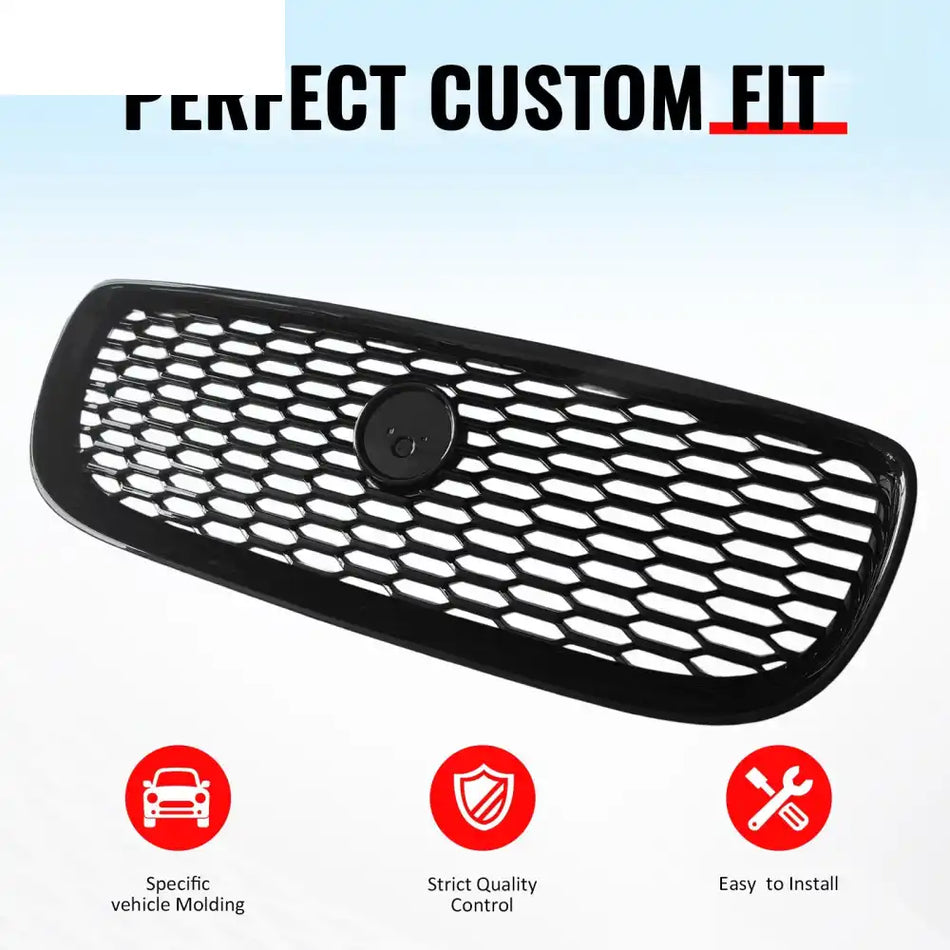 2016-2019 Jaguar XE 2020 Style Front Bumper Upper Grille Replacement Gloss Black ABS Gloss Black