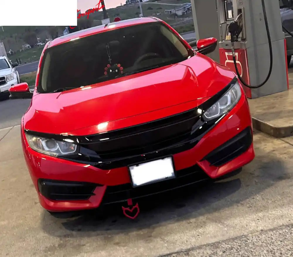 2016-2021 Honda Civic 10th Gen Mesh Gloss Black Front Bumper Car Grill Gloss Black