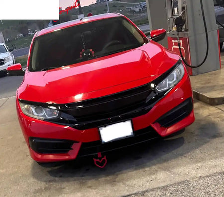 2016-2021 Honda Civic 10th Gen Mesh Gloss Black Front Bumper Car Grill Gloss Black