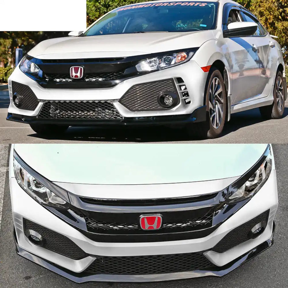 2016-2021 Honda Civic 10th-Gen Type-R Style Front Bumper Conversion
