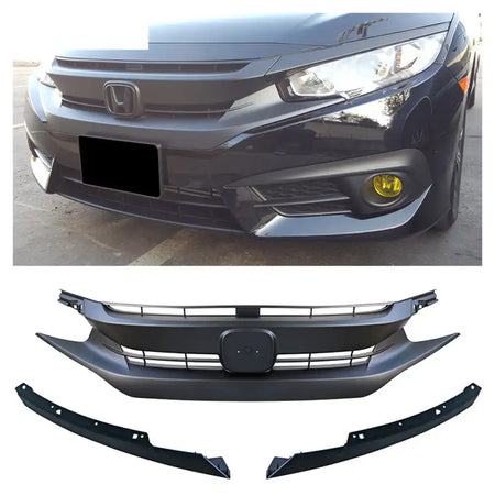 2016-2021 Honda Civic 10th OEM Matte Black Front Bumper Hood Grille