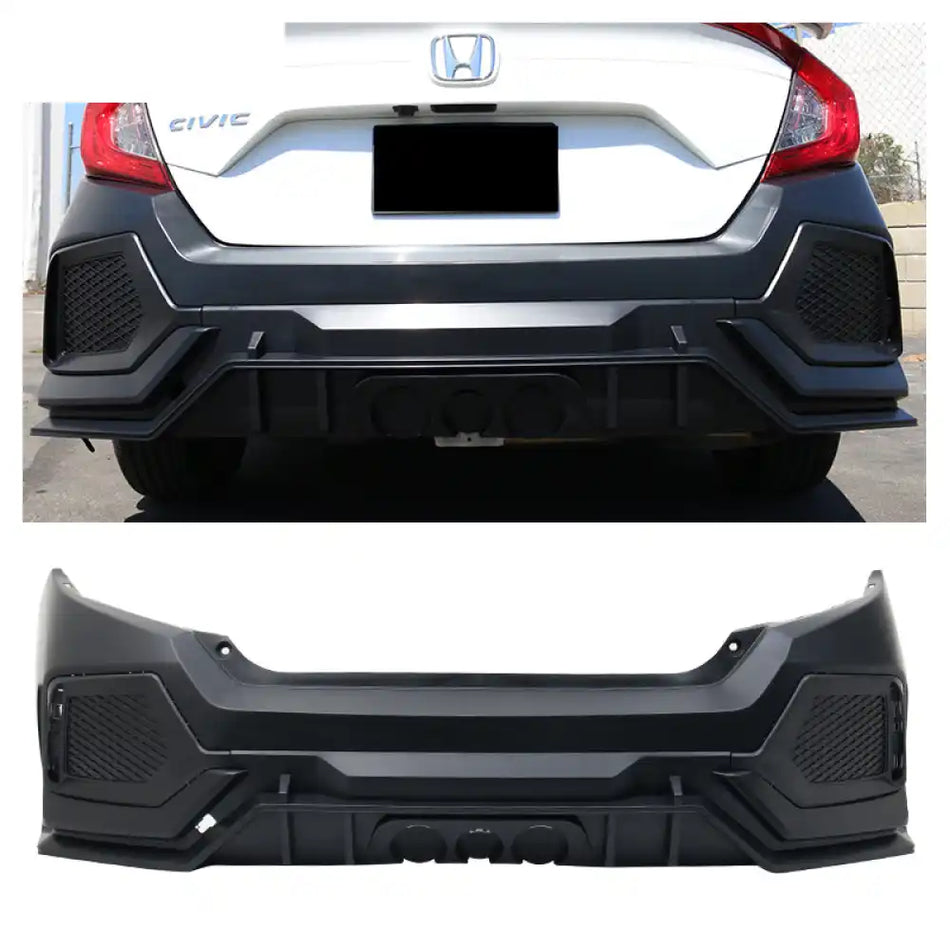 2016-2021 Honda Civic 10th X Gen 4DR Sedan Type R Rear Bumper Cover