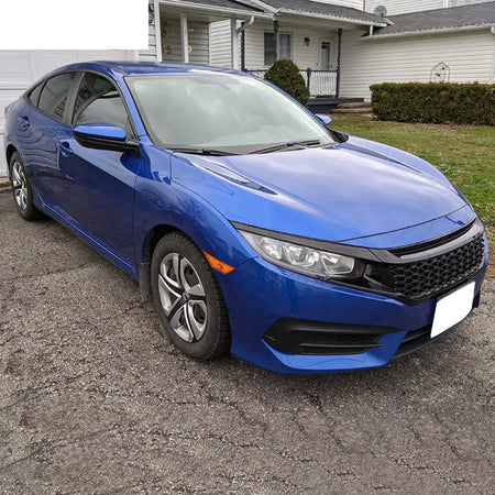 2016-2021 Honda Civic Coupe Sedan Hatchback Mesh Grille w/2PC Eyebrows