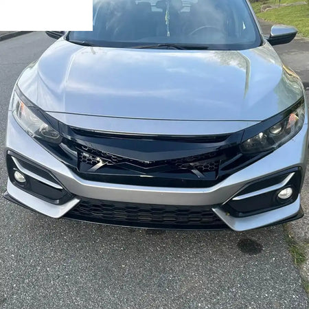2016-2021 Honda Civic IKON Style Gloss Black Front Bumper Grille ABS