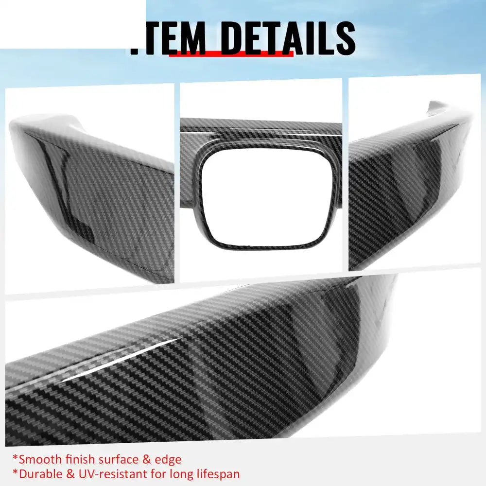 2016-2021 Honda Civic OE Style Carbon Fiber Print Grille Cover ABS Carbon Fiber Print