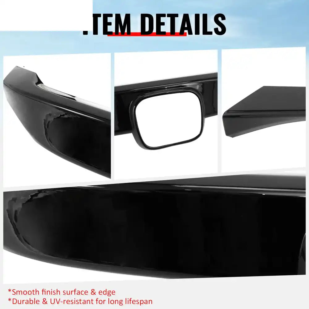 2016-2021 Honda Civic OE Style Gloss Black Bumper Grille Cover ABS Gloss Black