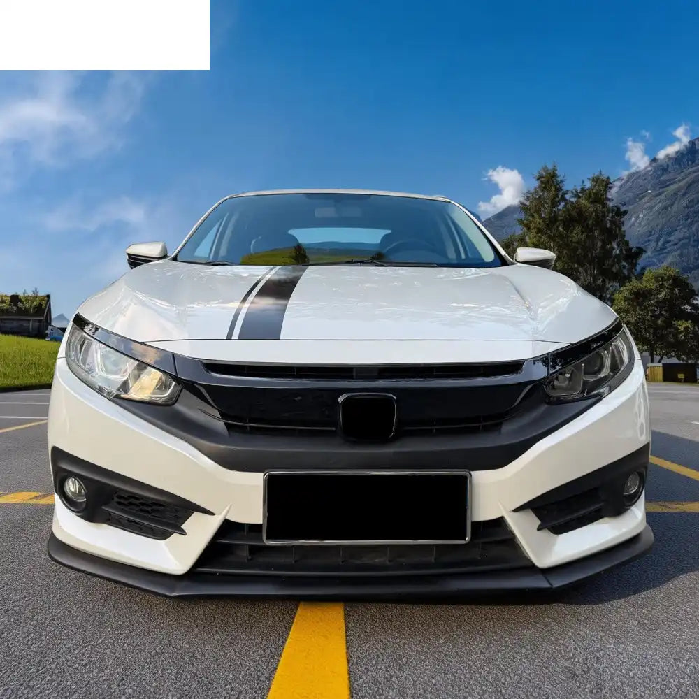 2016-2021 Honda Civic OE Style Gloss Black Bumper Grille Cover ABS Gloss Black