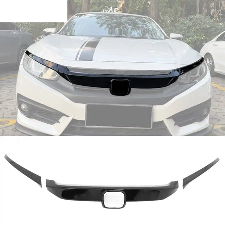2016-2021 Honda Civic OE Style Gloss Black Bumper Grille Cover ABS Gloss Black