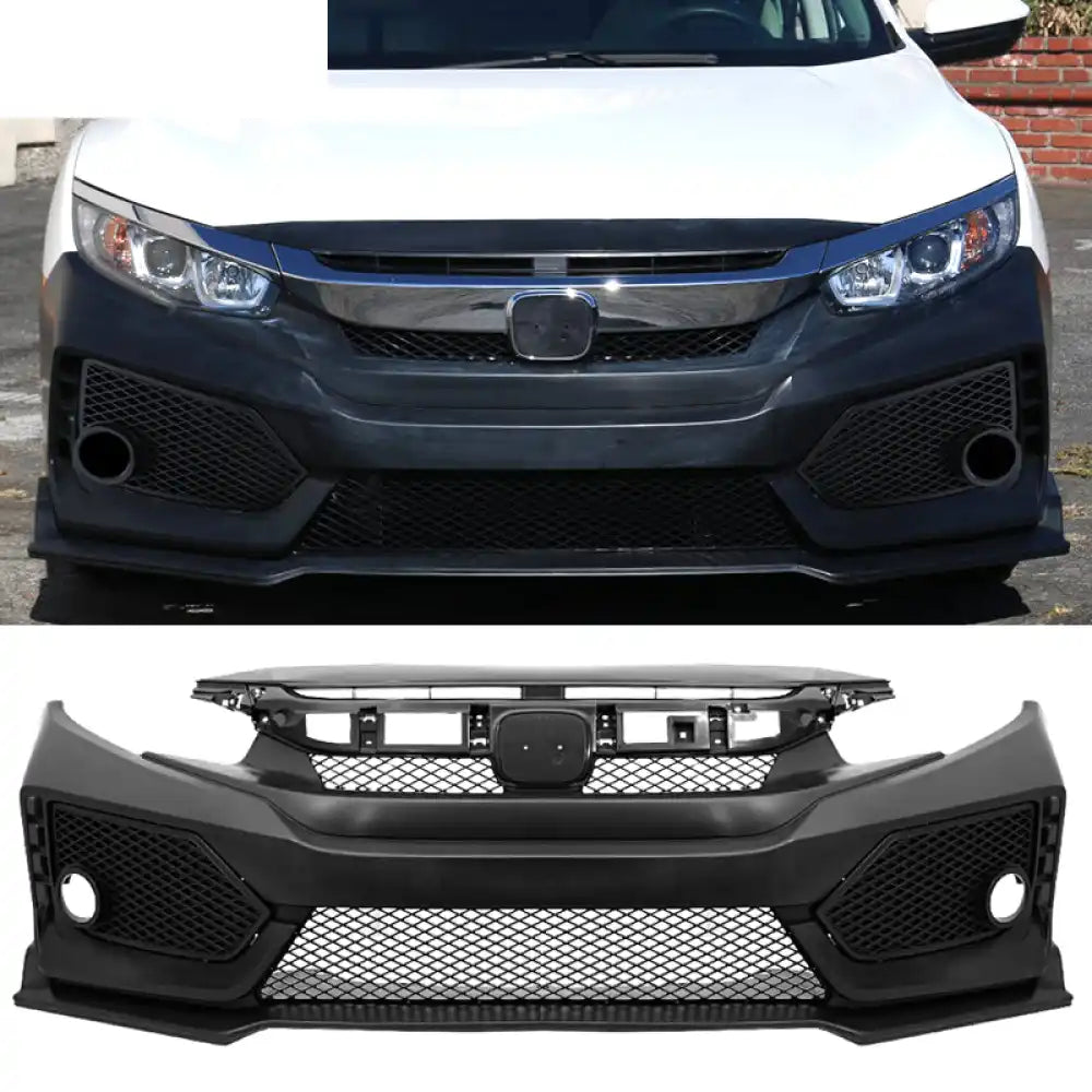 2016-2021 Honda Civic Sedan Coupe CTR Front Bumper Conversion PP