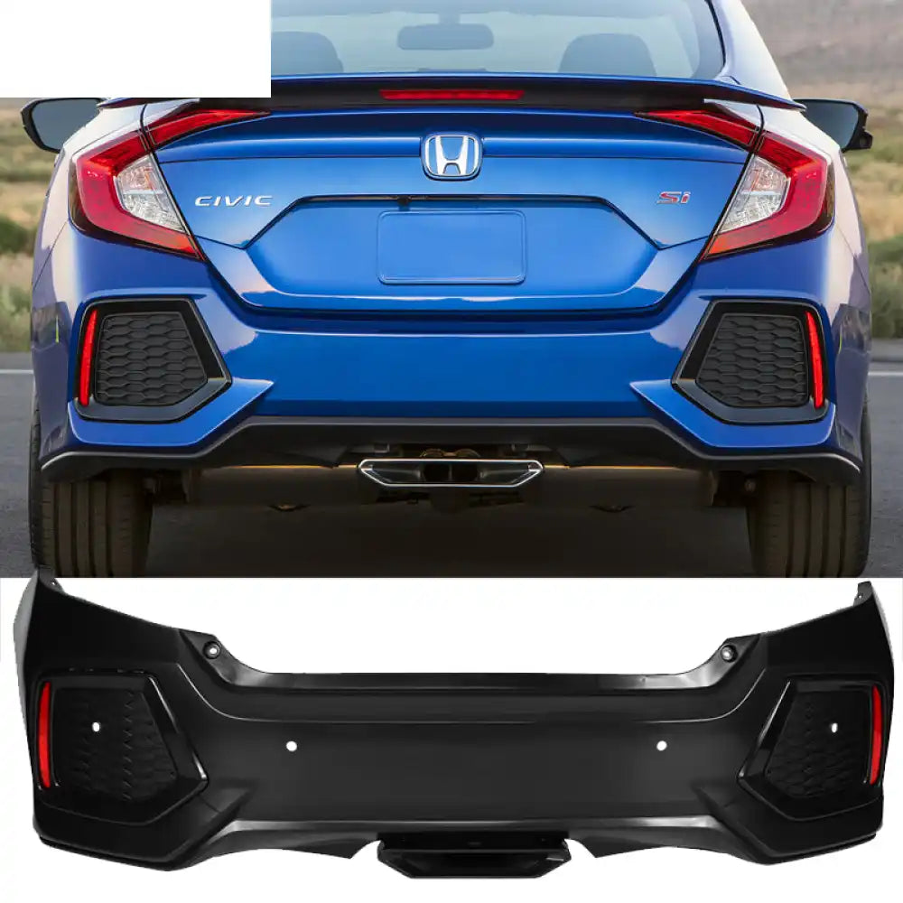 2016-2021 Honda Civic Sedan SI Style Unpainted Rear Bumper PP + ABS