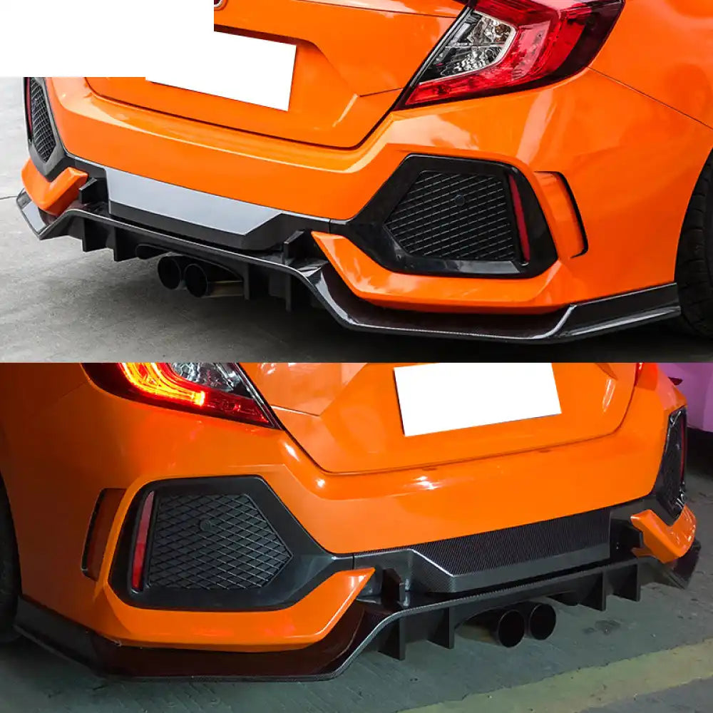 2016-2021 Honda Civic Sedan Type-R Black Rear Bumper Fender Flares PP