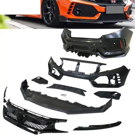 2016-2021 Honda Civic Sedan Type R Style CTR Bumper + Lip +Grille