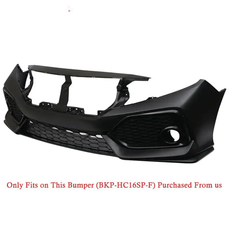 2016-2021 Honda Civic Si OE Style Unpainted Black Front Bumper Lip PP