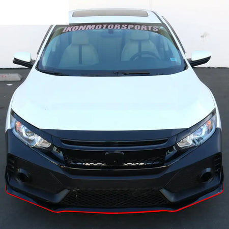 2016-2021 Honda Civic Type-R Style Front Bumper & Lip Gloss Black Red