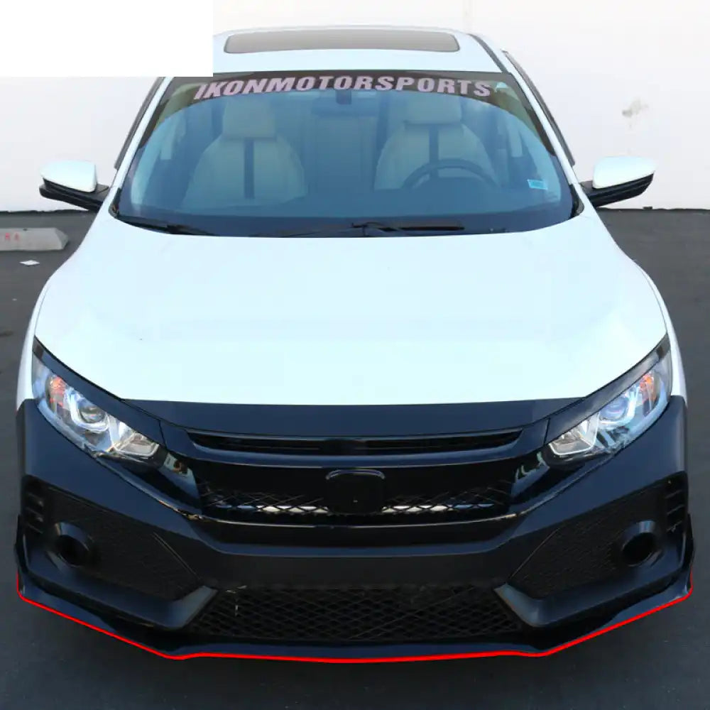 2016-2021 Honda Civic Type-R Style Front Bumper & Lip Gloss Black Red