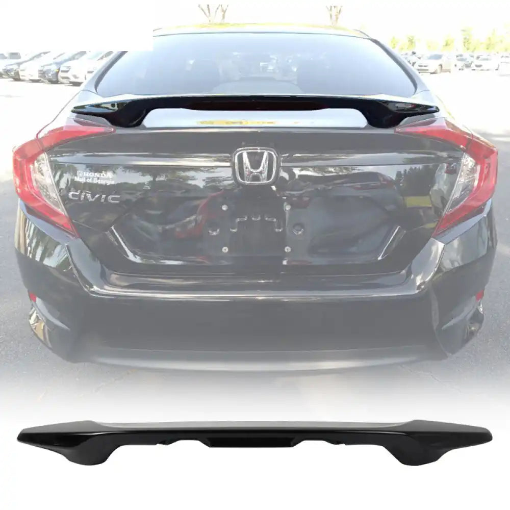 2016-2021 Honda Civic X Sedan Trunk Spoiler with LED Brake Light ABS #R560P Burgundy Night Pearl
