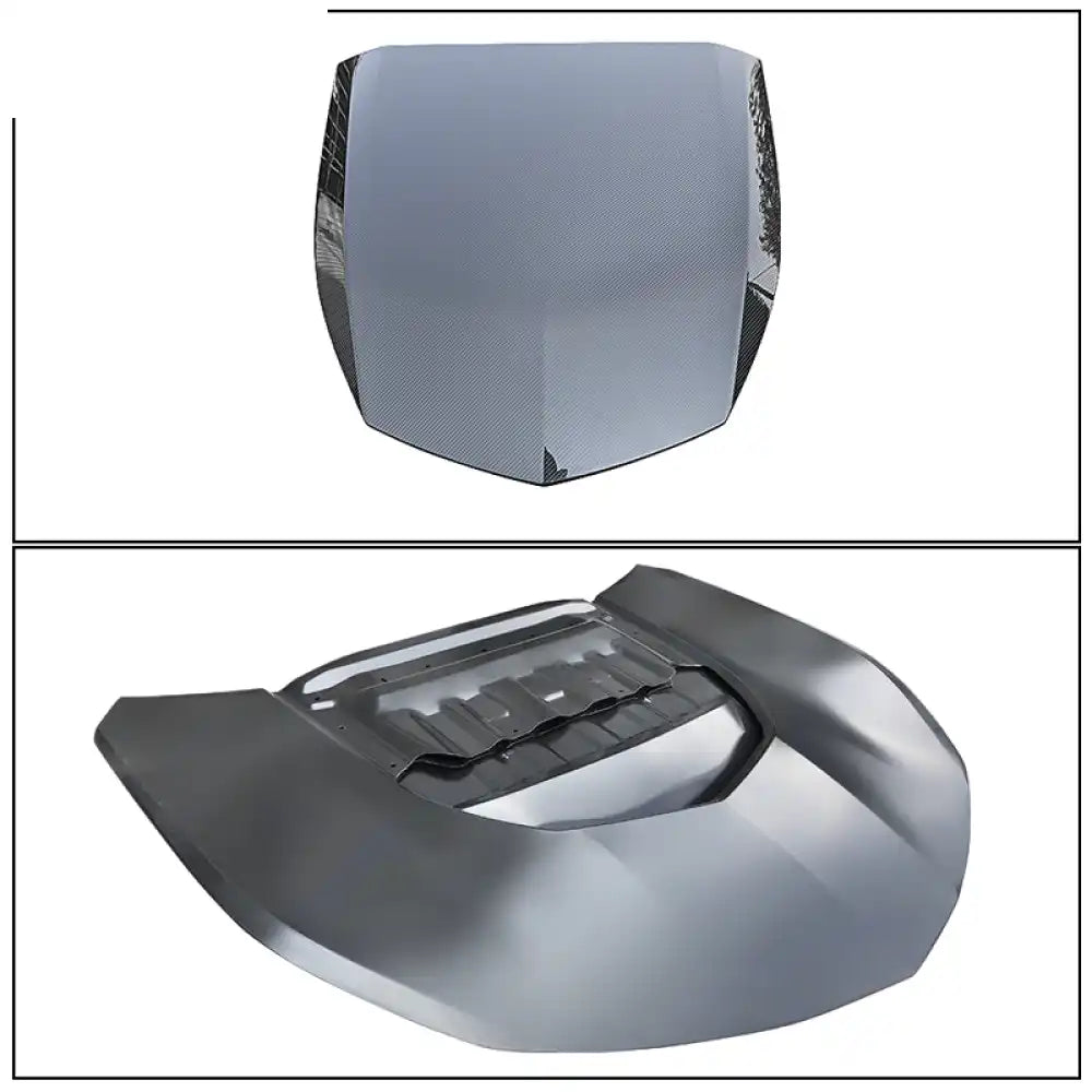 2016-2024 Chevy Camaro ZL1 Black Car Hood Guards Aluminum CF