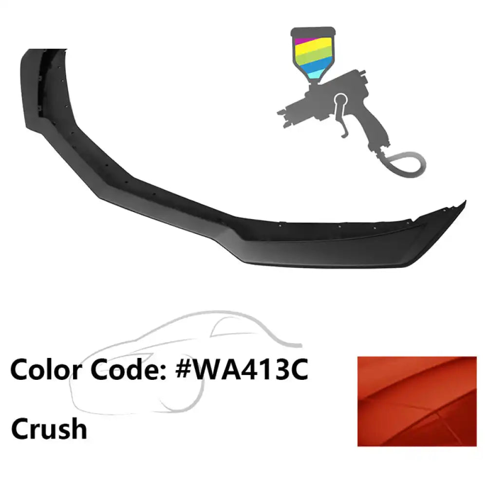 2016-2024 Chevy Camaro ZL1 Style Front Bumper Lip PP Painted #WA413C Crush