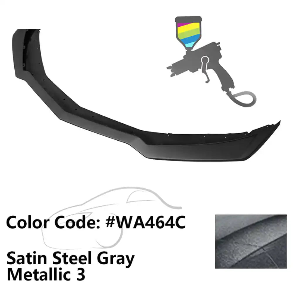 2016-2024 Chevy Camaro ZL1 Style Front Bumper Lip PP Painted #WA464C Satin Steel Gray Metallic 3