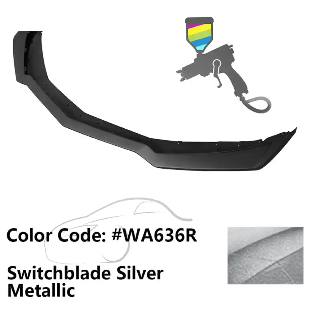 2016-2024 Chevy Camaro ZL1 Style Front Bumper Lip PP Painted #WA636R Switchblade Silver Metallic