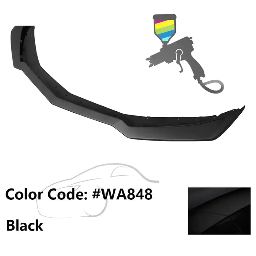 2016-2024 Chevy Camaro ZL1 Style Front Bumper Lip PP Painted #WA848 Black