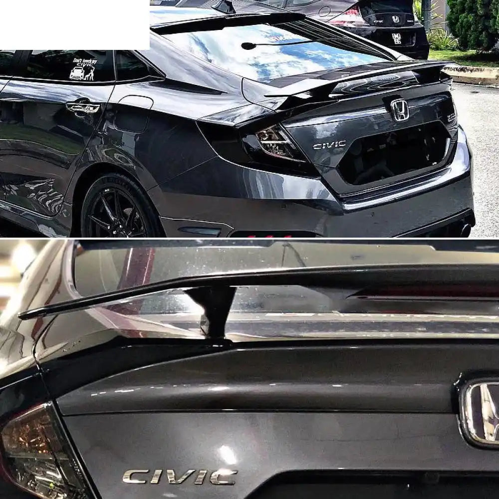 2016-21 Honda Civic Gloss Black LED 3RD Brake Light Rear Spoiler Wing